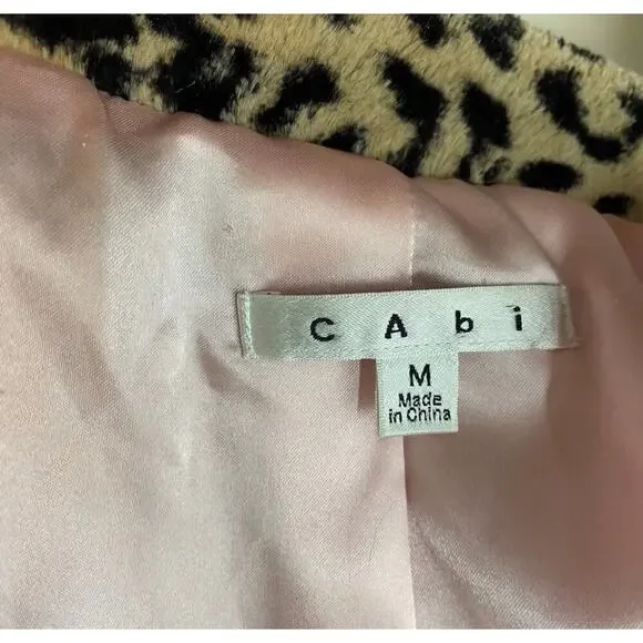 Cabi Lola Retro Cropped Faux Fur Leopard Animal Print Swing Coat Jacket 179 M - Picture 10 of 12